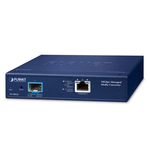 1-Port 10G/5G/2.5G/1G/100BASE-T + 1-Port 10G/1GBASE-X SFP+ Managed Media Converter